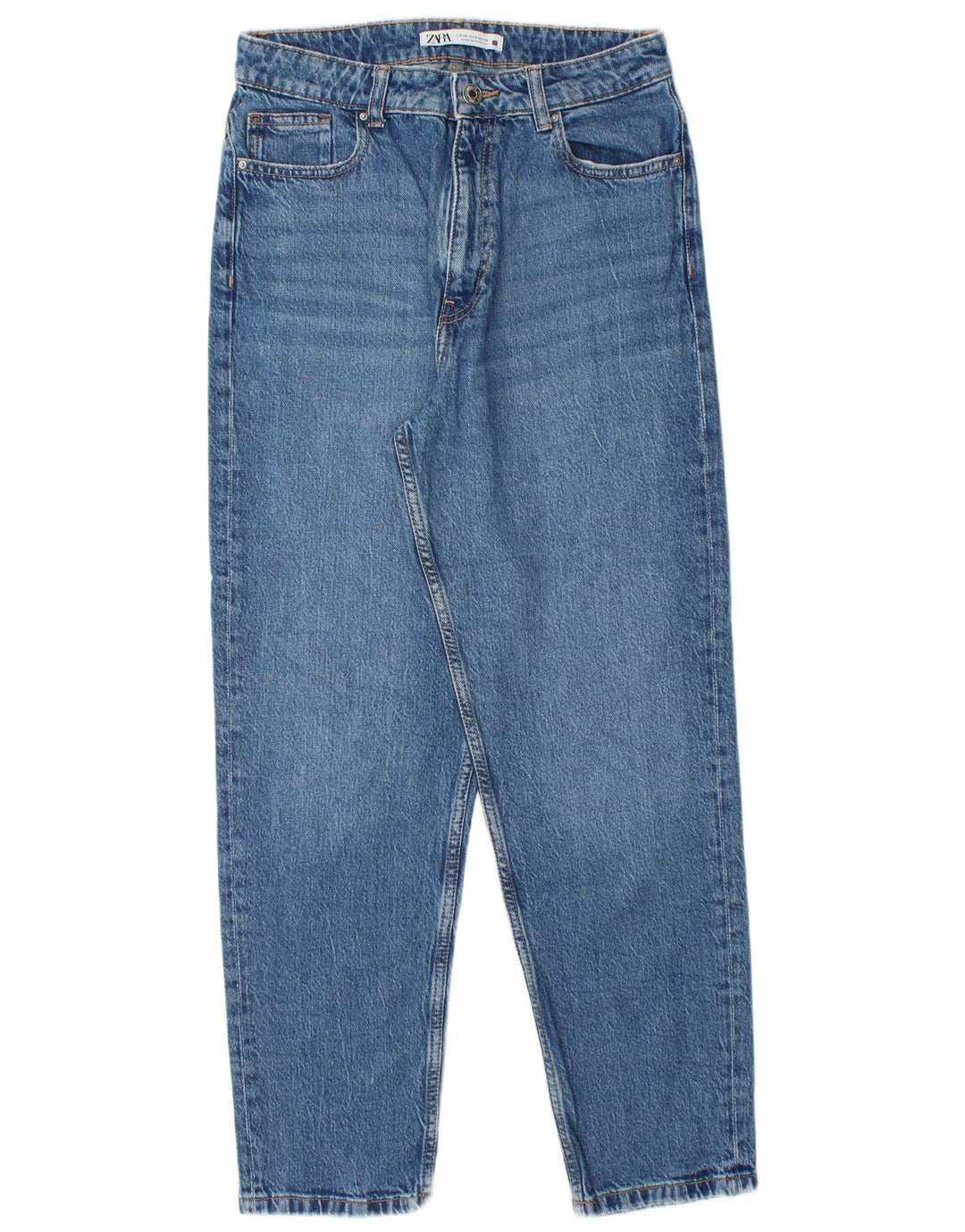 ZARA Womens High Waist Tapered Jeans EU 38 Small W28 L28 Blue