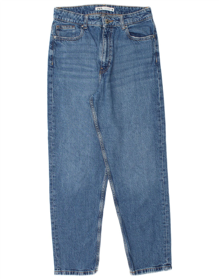 ZARA Womens High Waist Tapered Jeans EU 38 Small W28 L28 Blue
