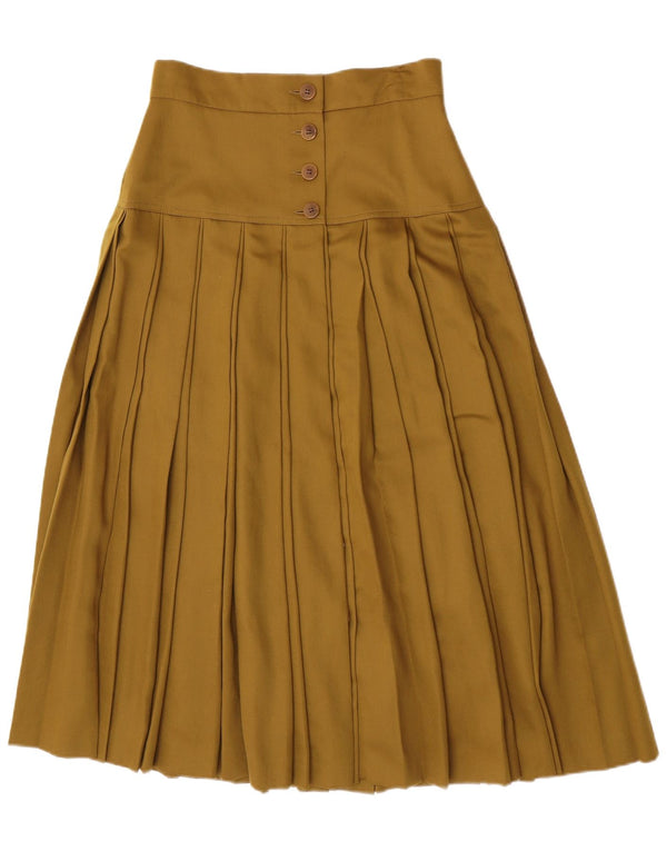 Antonio Baldan Womens High Waist Pleated Skirt IT 46 Large W28 Khaki Wool