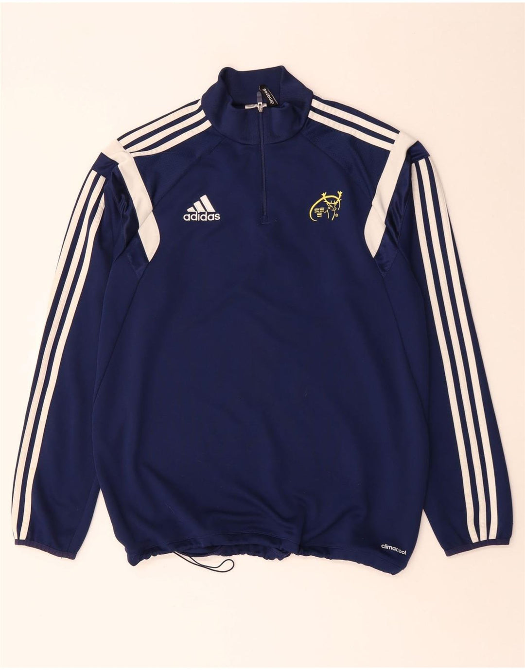 Adidas Mens Munster Rugby Pullover Tracksuit Top Large Navy Blue