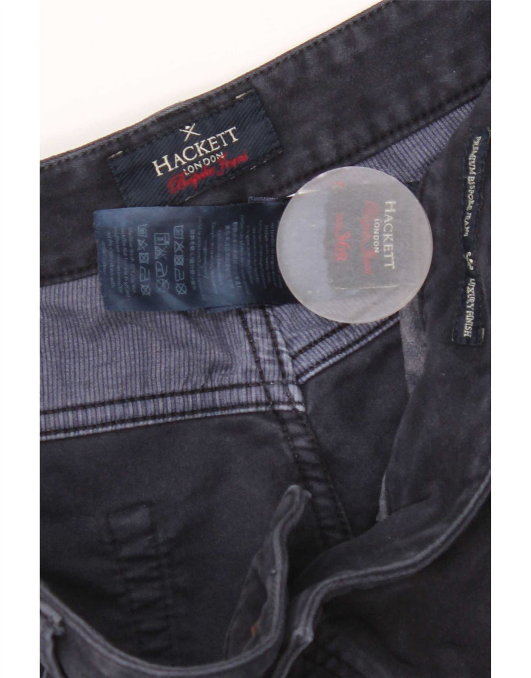 Hackett Womens Slim Casual Trousers W36 L31 Navy Blue Cotton