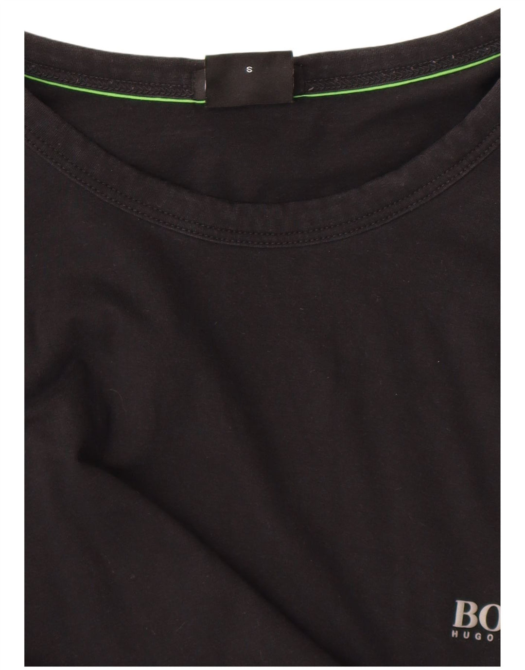 HUGO BOSS Mens Regular Fit Top Long Sleeve Small Black Cotton