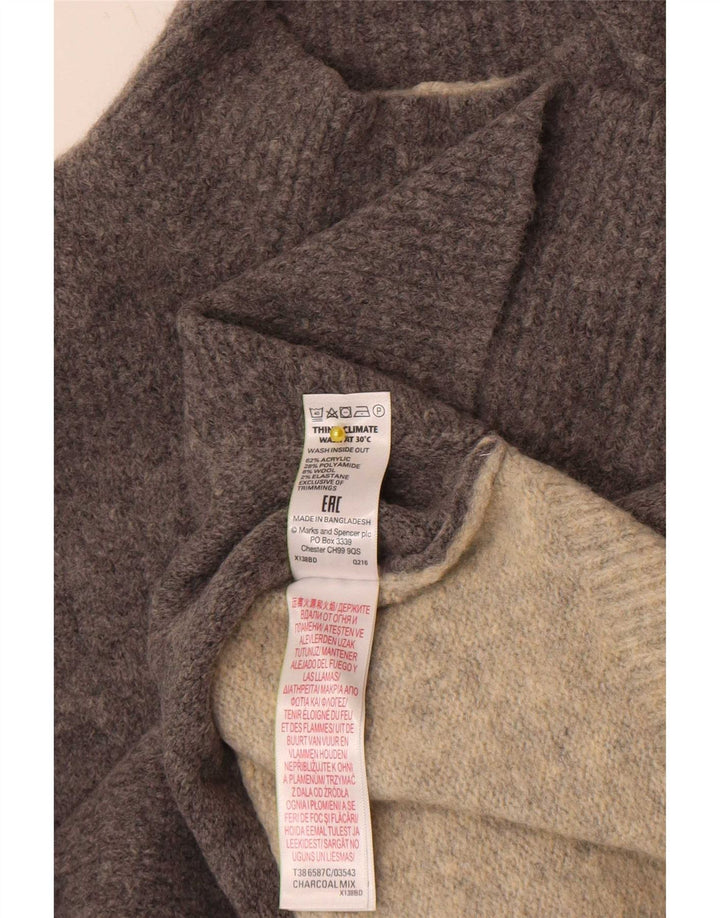 Marks & Spencer Womens Turtle Neck Jumper Sweater UK 14 Medium Grey