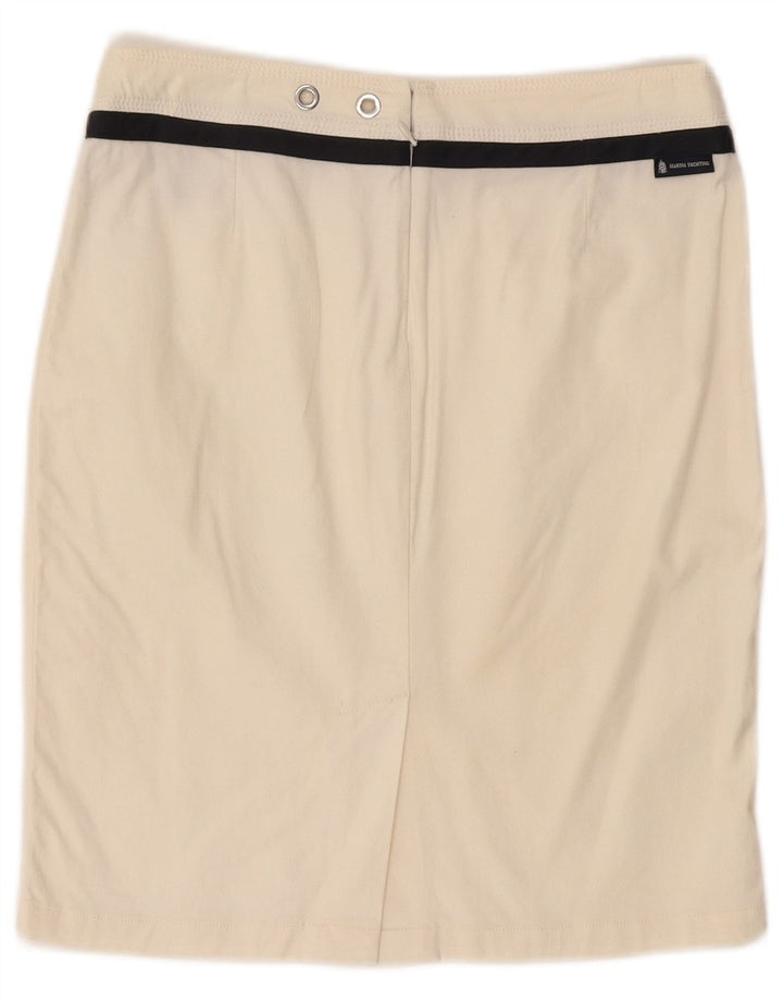 MARINA YACHTING Womens Pencil Skirt W30 Medium Off White Cotton