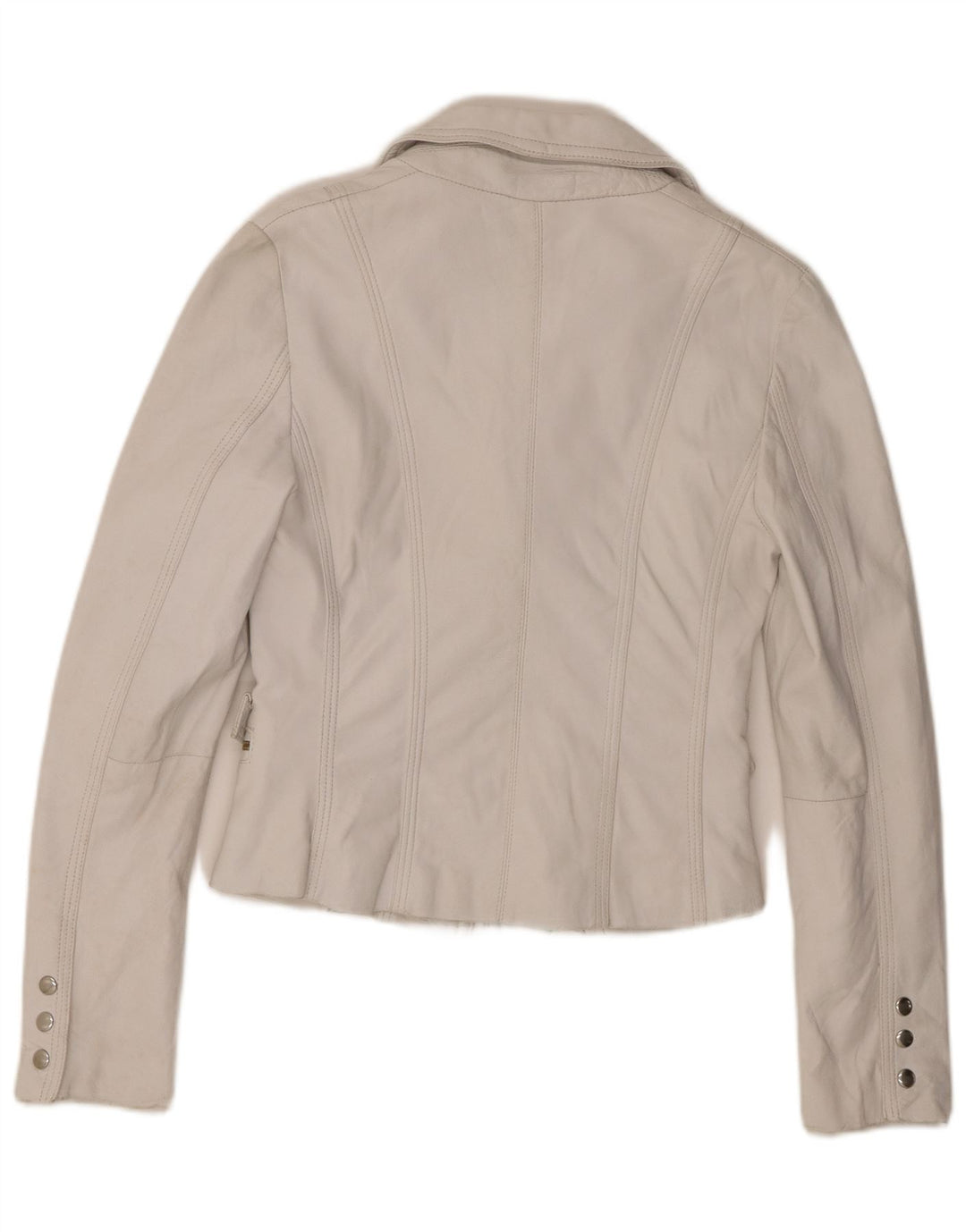 Vintage Womens Leather Blazer Jacket IT 44 Medium White Leather