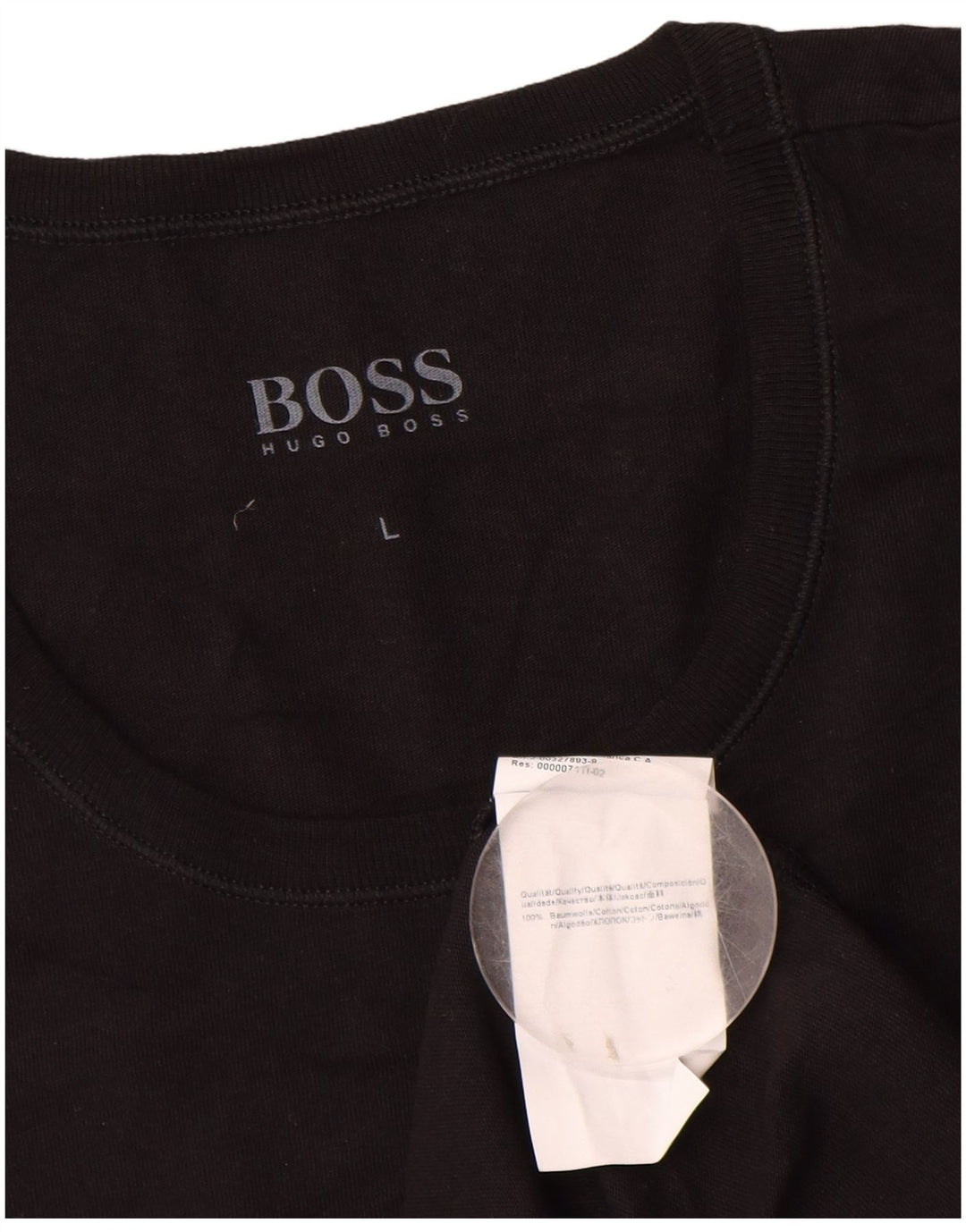 Hugo Boss Mens T-Shirt Top Large Black Cotton