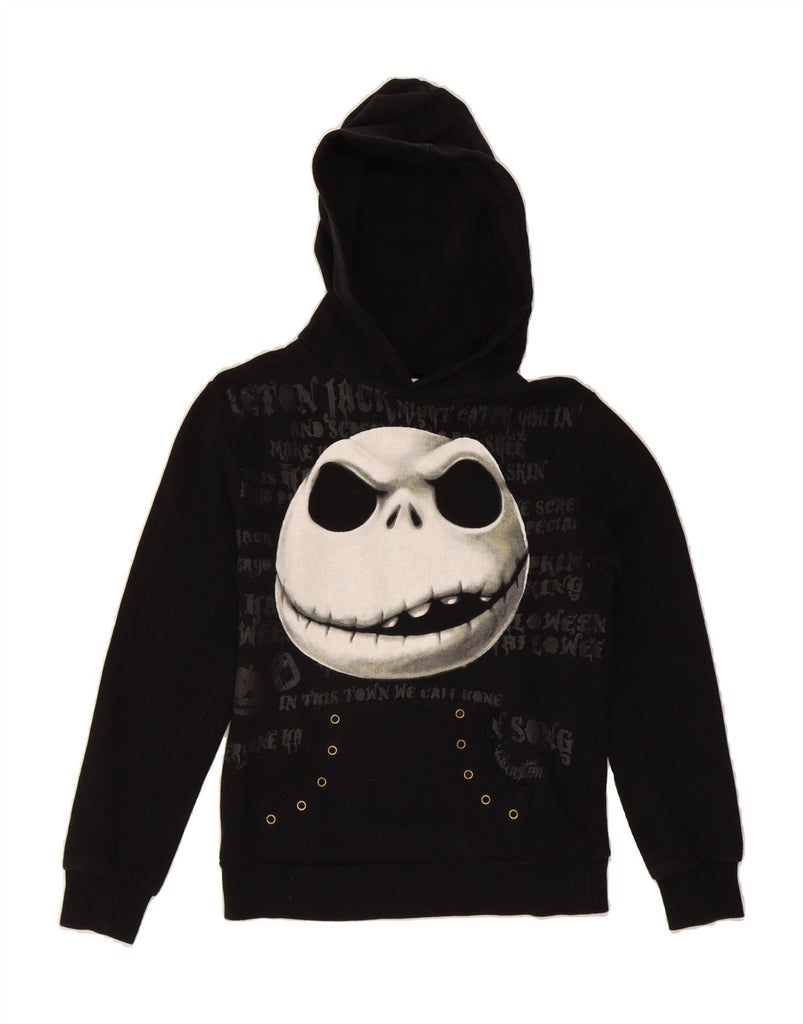 DISNEY Boys Graphic Hoodie Jumper 11-12 Years Small Black Cotton Vintage Disney and Second-Hand Disney from Messina Hembry 