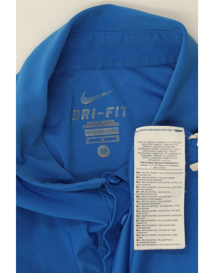 Nike Mens Dri Fit Polo Shirt Medium Blue Polyester