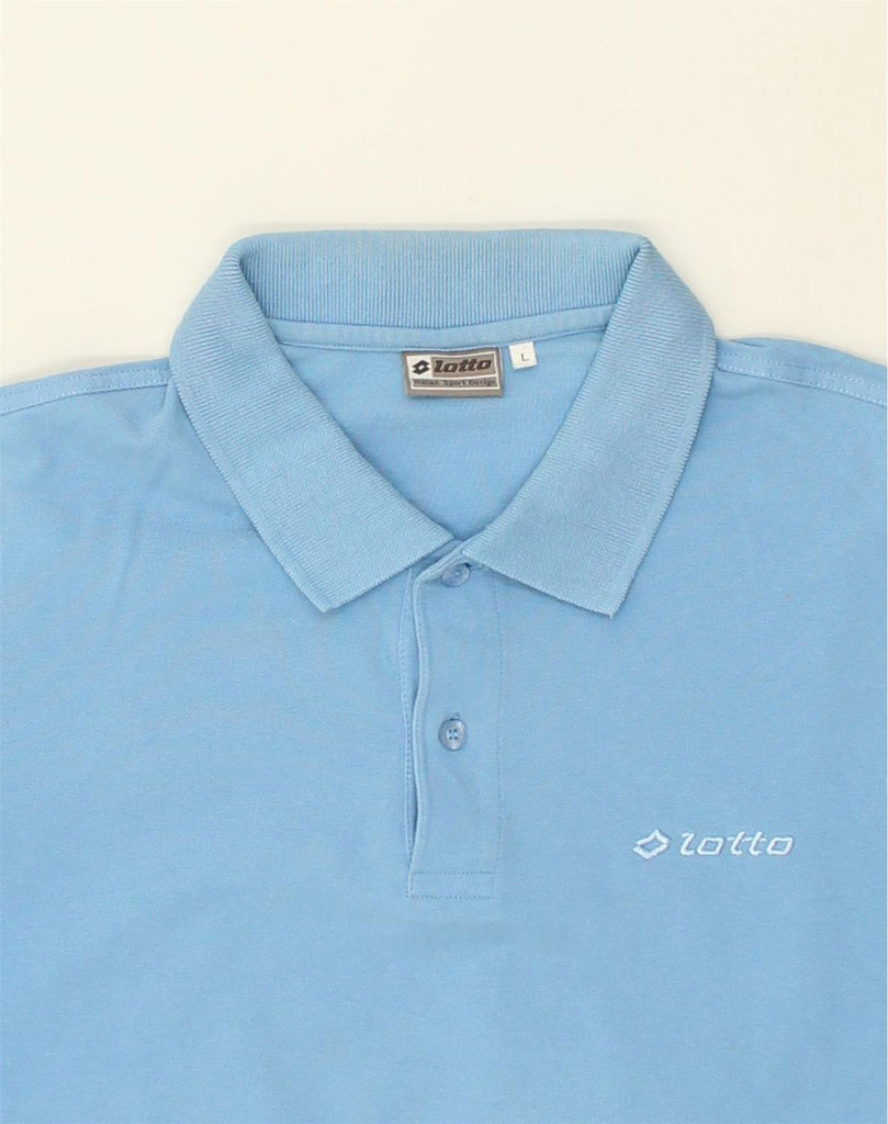 LOTTO Mens Polo Shirt Large Blue Cotton | Vintage Lotto | Thrift | Second-Hand Lotto | Used Clothing | Messina Hembry 