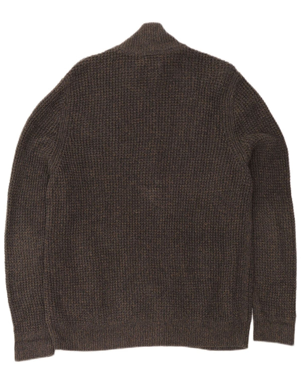 L.L.Bean Mens Cardigan Sweater Medium Grey Cotton