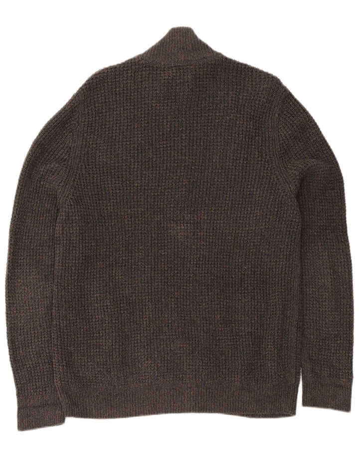L.L.Bean Mens Cardigan Sweater Medium Grey Cotton