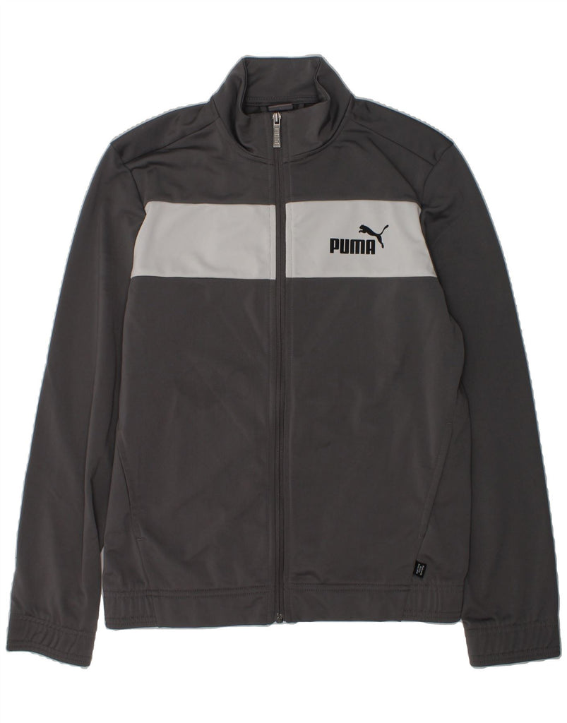 PUMA Boys Tracksuit Top Jacket 13-14 Years Grey Polyester | Vintage Puma | Thrift | Second-Hand Puma | Used Clothing | Messina Hembry 