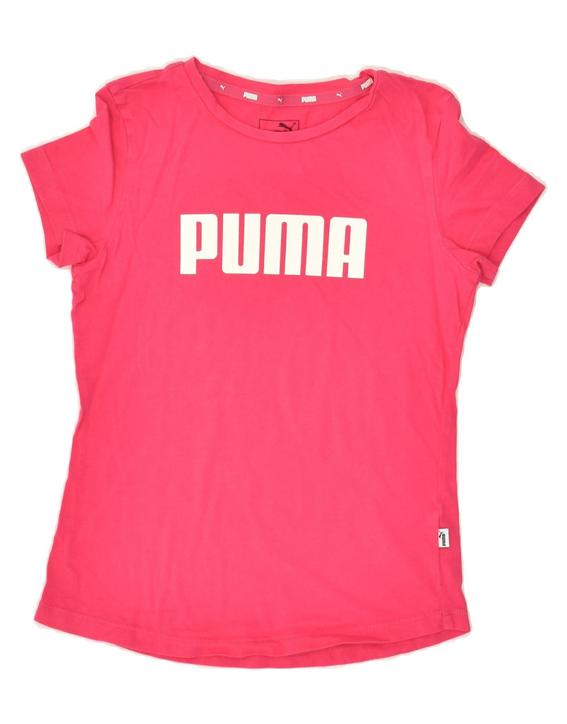 PUMA Girls Graphic T-Shirt Top 11-12 Years Pink | Vintage Puma | Thrift | Second-Hand Puma | Used Clothing | Messina Hembry 