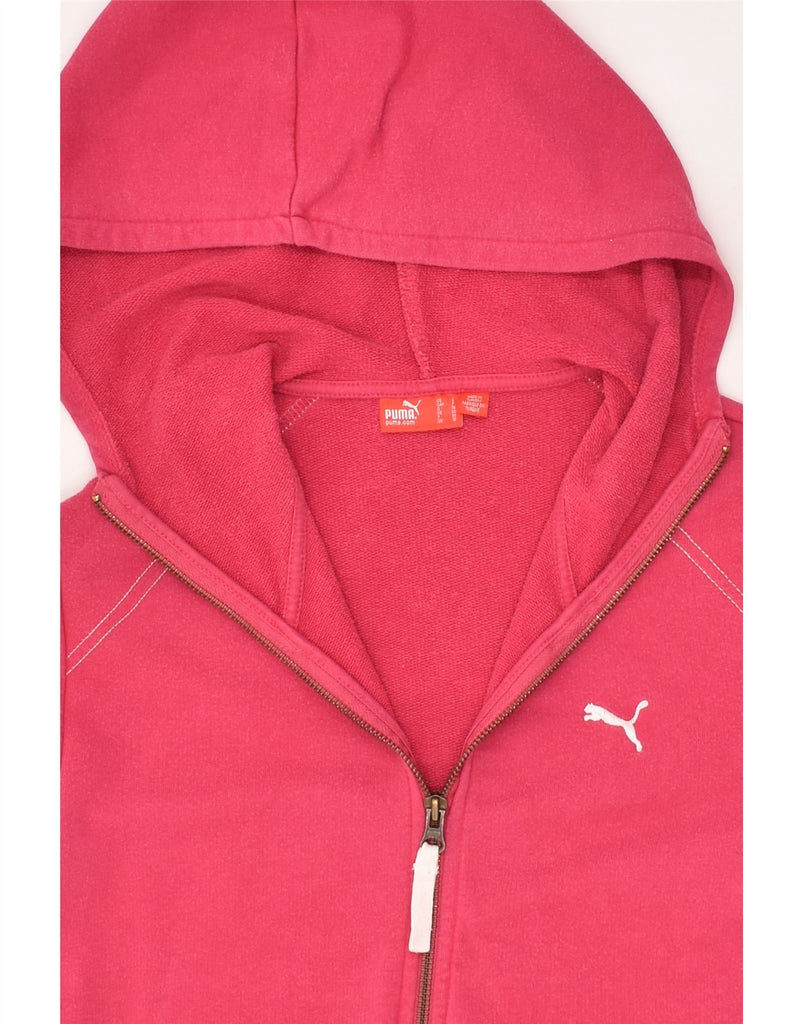 PUMA Womens Zip Hoodie Sweater UK 10 Small Pink | Vintage Puma | Thrift | Second-Hand Puma | Used Clothing | Messina Hembry 