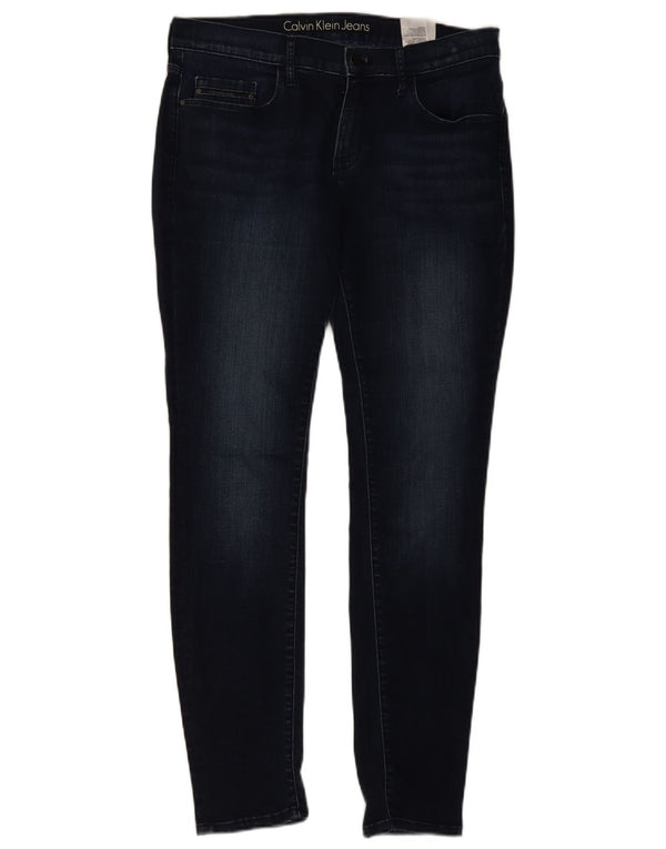Calvin Klein Womens Skinny Jeans W32 L32 Navy Blue Cotton