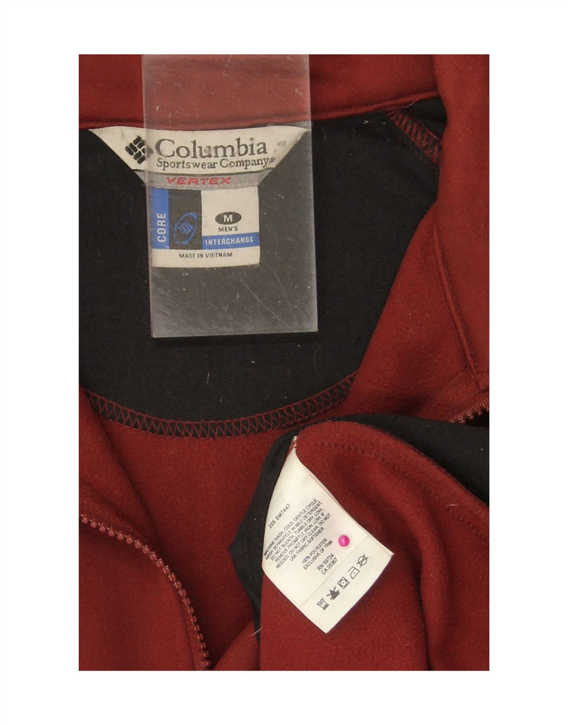 COLUMBIA Mens Tracksuit Top Jacket Medium Maroon Polyester Vintage Columbia and Second-Hand Columbia from Messina Hembry 
