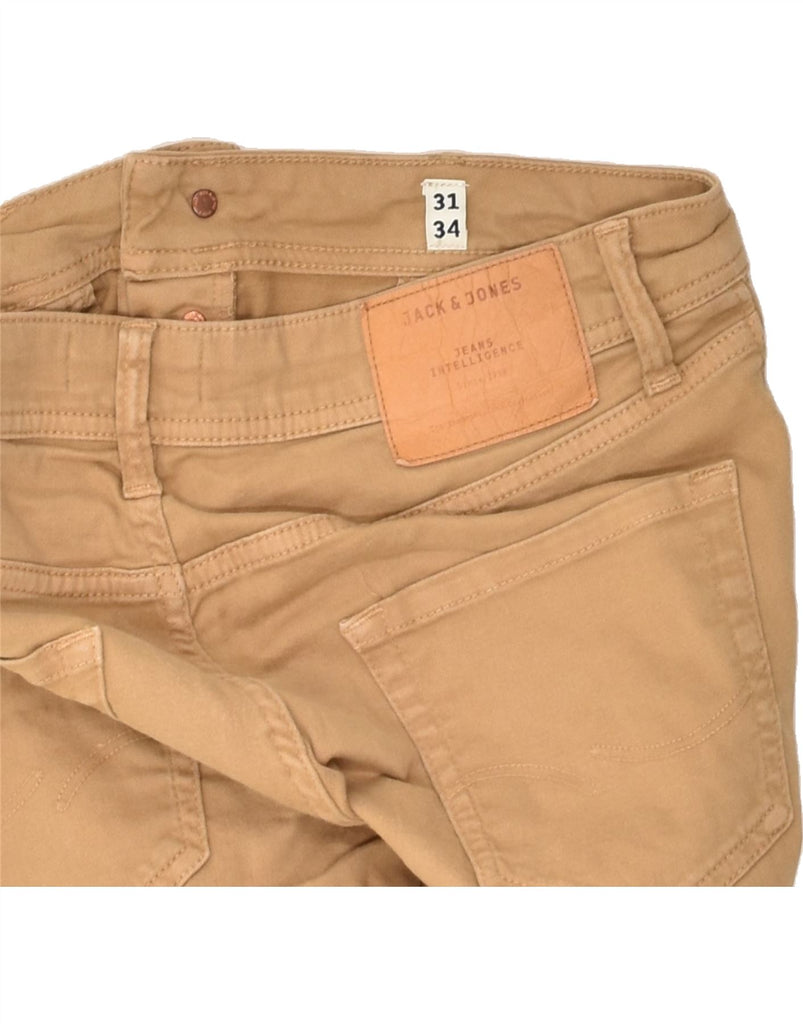 JACK & JONES Mens Slim Fit Casual Trousers W31 L34  Beige Cotton | Vintage Jack & Jones | Thrift | Second-Hand Jack & Jones | Used Clothing | Messina Hembry 