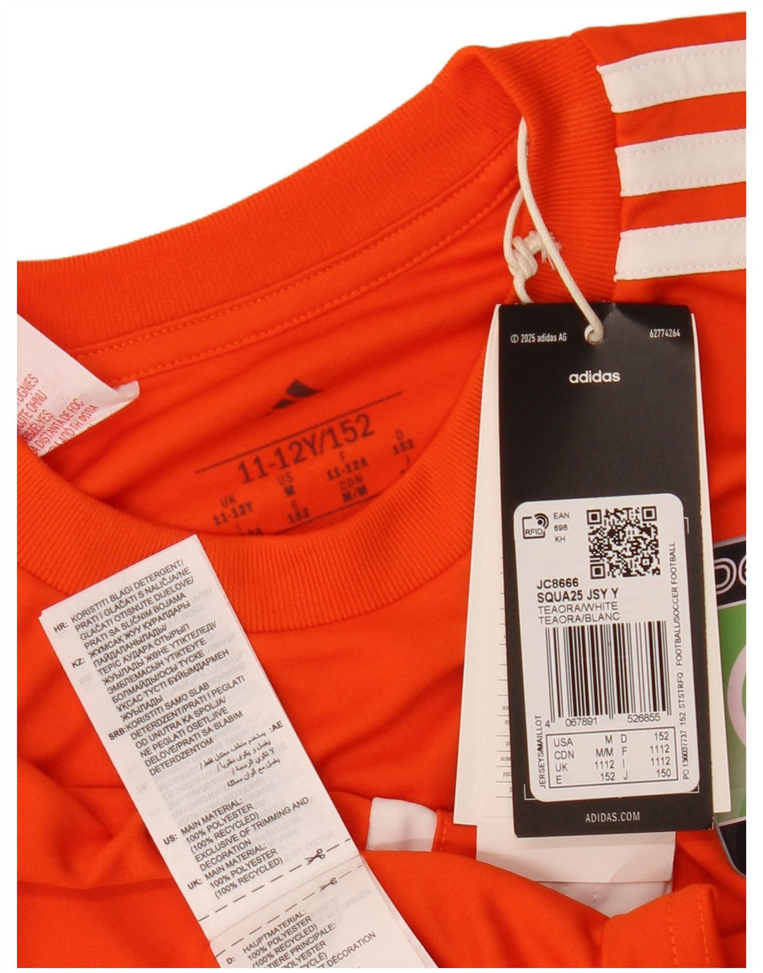 ADIDAS Boys Aeroready Graphic T-Shirt Top 11-12 Years Orange Colourblock