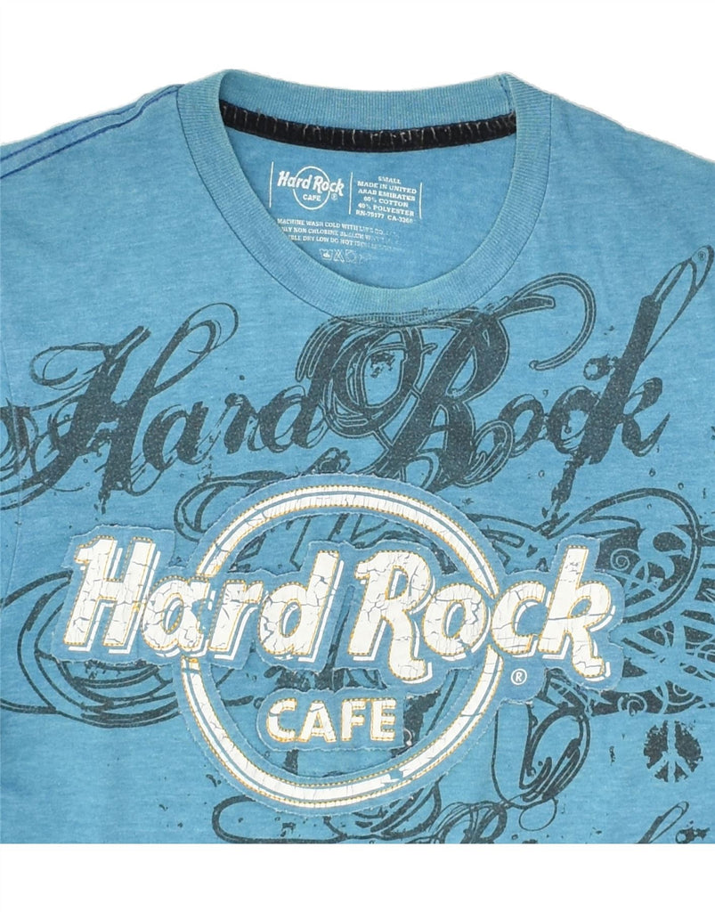 HARD ROCK CAFE Mens Barcelona Graphic T-Shirt Top Small Blue Cotton | Vintage Hard Rock Cafe | Thrift | Second-Hand Hard Rock Cafe | Used Clothing | Messina Hembry 