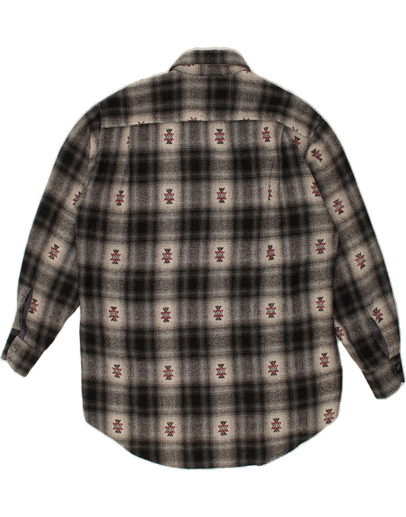 BENETTON Mens Flannel Shirt Medium Grey Check Acrylic | Vintage Benetton | Thrift | Second-Hand Benetton | Used Clothing | Messina Hembry 