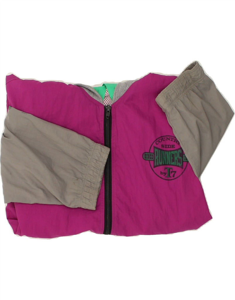VINTAGE Mens Hooded Tracksuit Top Jacket XL Pink Colourblock | Vintage Vintage | Thrift | Second-Hand Vintage | Used Clothing | Messina Hembry 