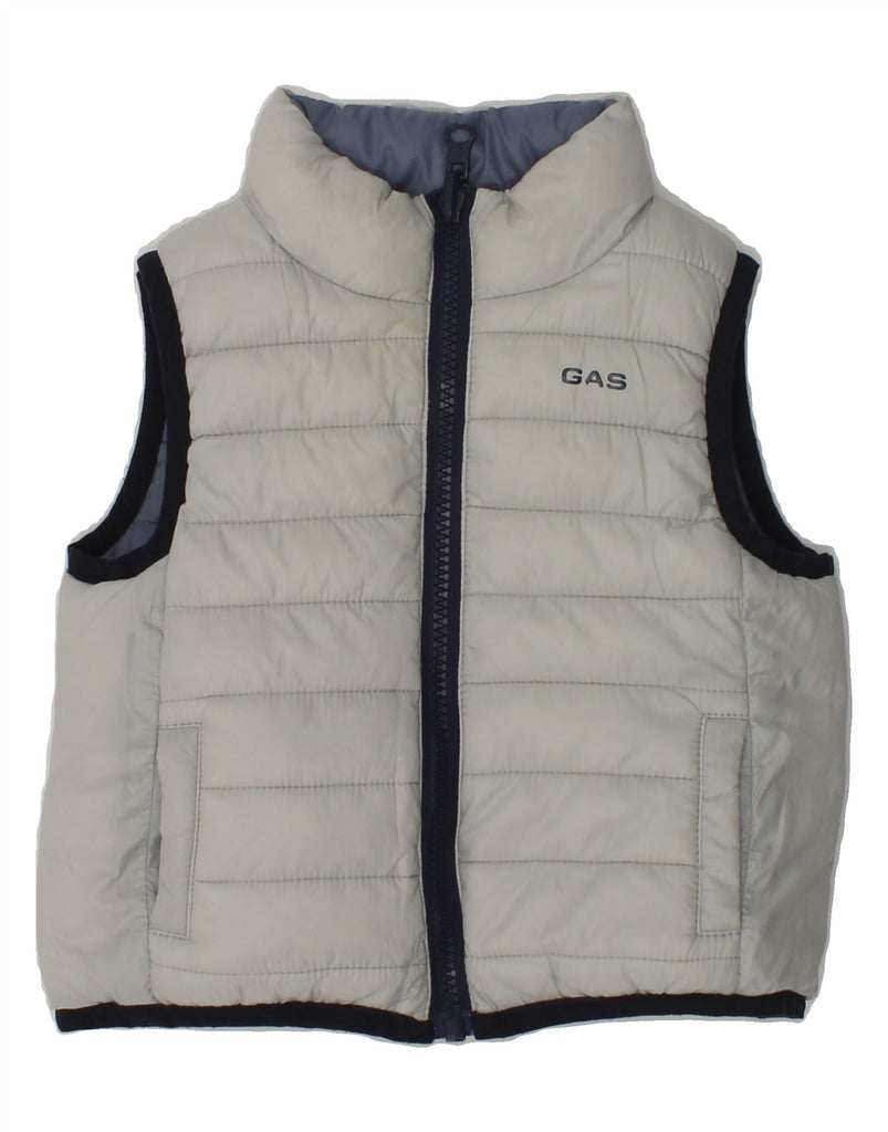 GAS Baby Boys Reversible Padded Gilet 6-9 Months Grey Colourblock | Vintage Gas | Thrift | Second-Hand Gas | Used Clothing | Messina Hembry 