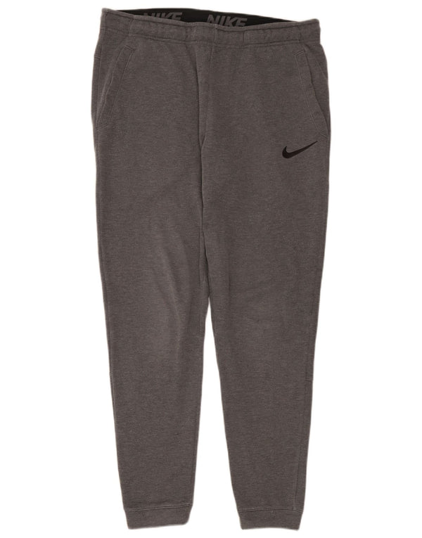 Nike Mens Dri Fit Tracksuit Trousers Joggers Large Grey Polyester