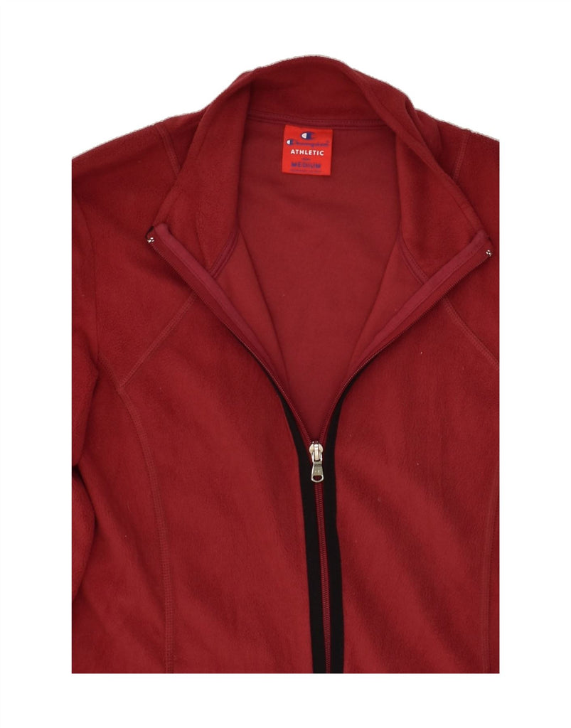 CHAMPION Womens Fleece Jacket UK 14 Medium Red Polyester Vintage Champion and Second-Hand Champion from Messina Hembry 