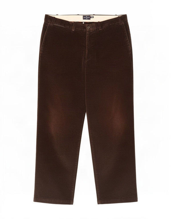 Marks & Spencer Mens Blue Harbour Straight Corduroy Trousers W40 L31 Brown