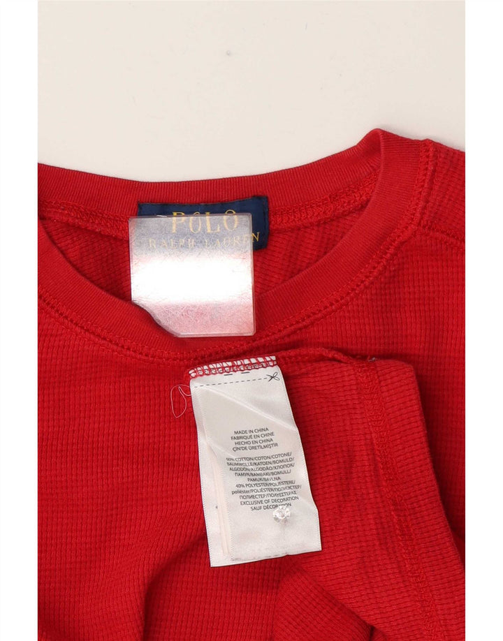 Polo Ralph Lauren Boys Top Long Sleeve 10-11 Years Medium Red Cotton