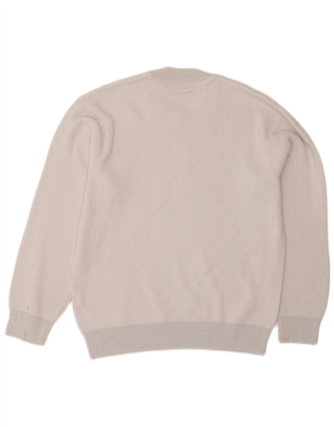 Zara Mens Crew Neck Jumper Sweater Medium White Cotton