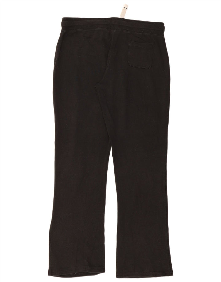 FAT FACE Womens Tracksuit Trousers UK 14 Large Black Cotton