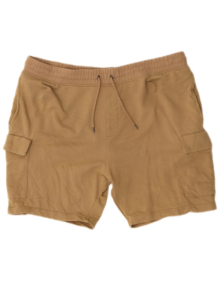 Marks & Spencer Mens Regular Fit Sport Shorts 2XL Beige Cotton