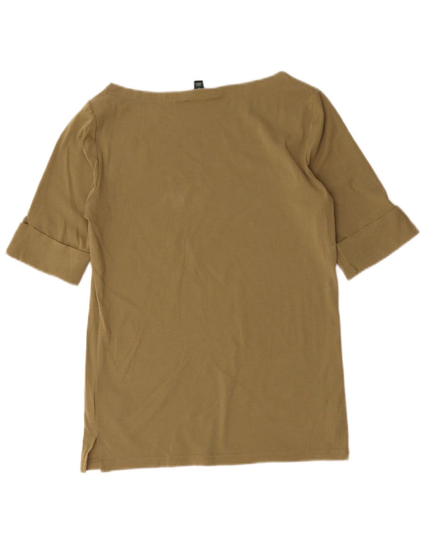 Ralph Lauren Womens Blouse Top UK 12 Medium Khaki Cotton