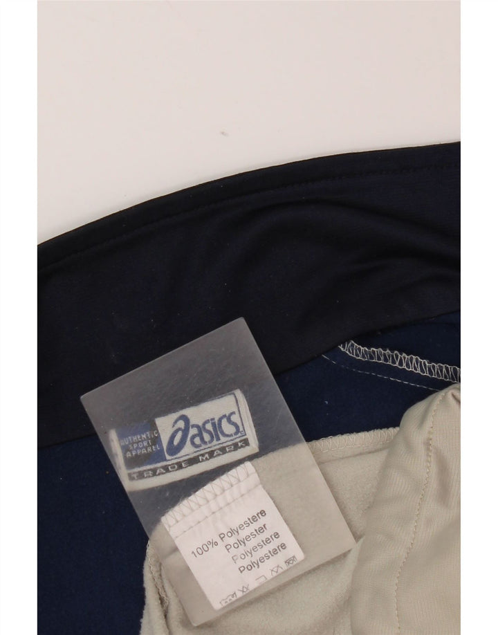 Asics Mens Tracksuit Top Jacket Medium Off White Colourblock Polyester