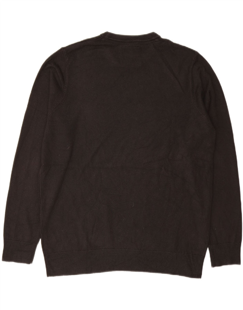 WEIRD FISH Mens Crew Neck Jumper Sweater Large Black Acrylic Vintage Weird Fish and Second-Hand Weird Fish from Messina Hembry 