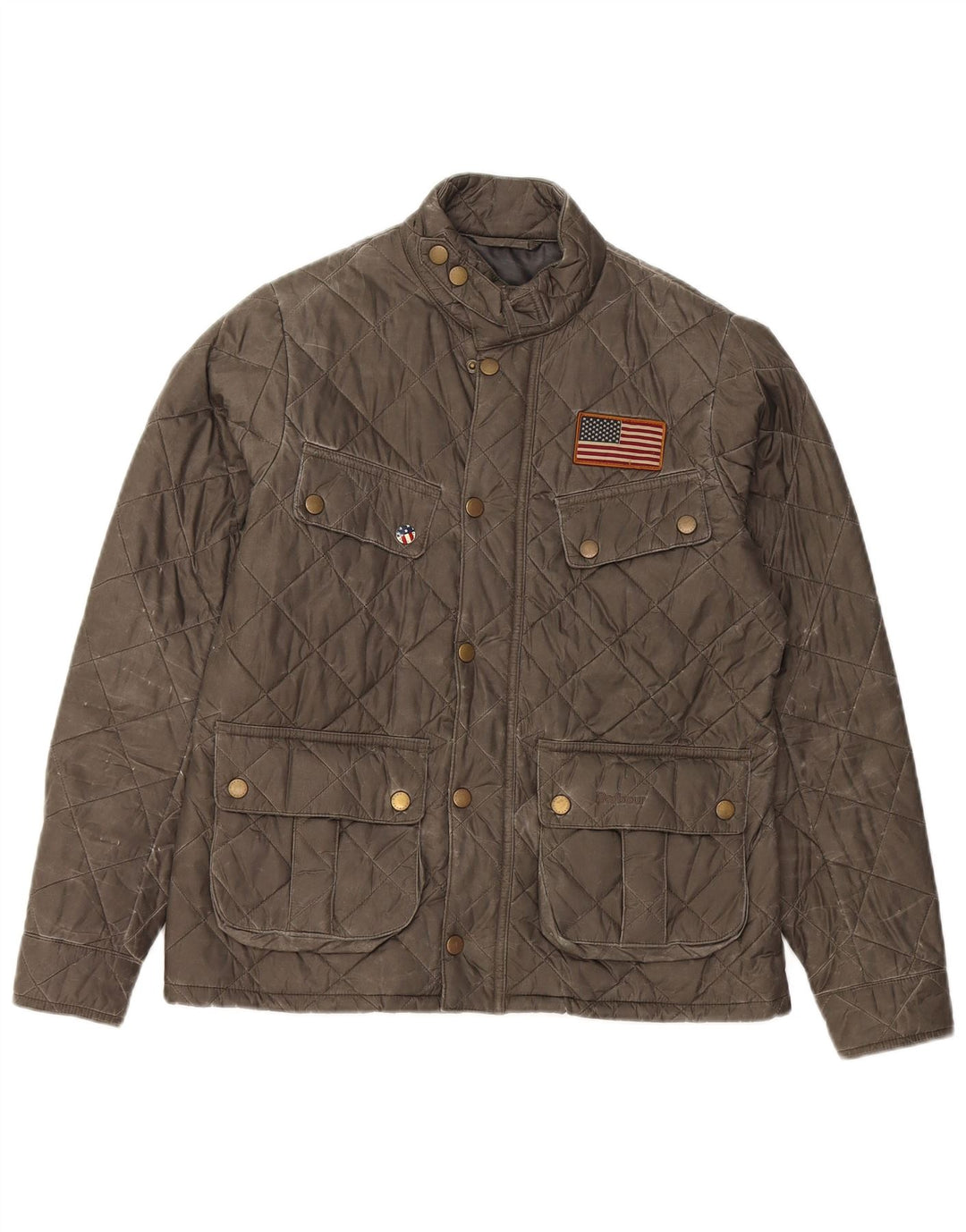Barbour Boys Quilted Jacket 12-13 Years XL Khaki Polyamide
