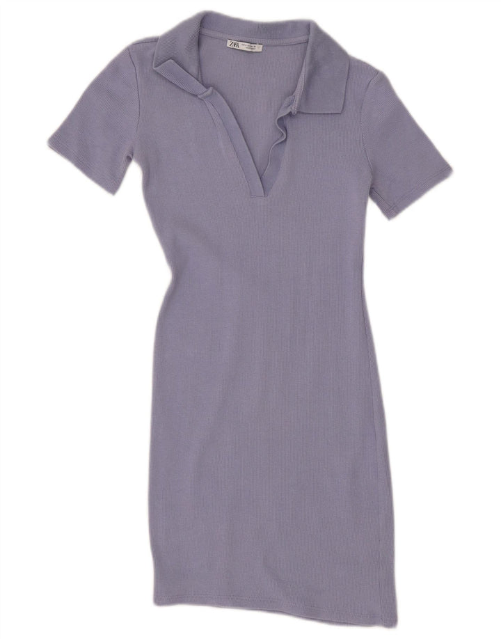 Zara Womens Polo Dress UK 8 Small Purple