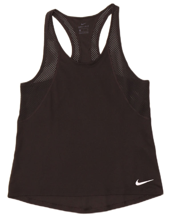 Nike Womens Dri Fit Vest Top UK 10 Small Black Polyester