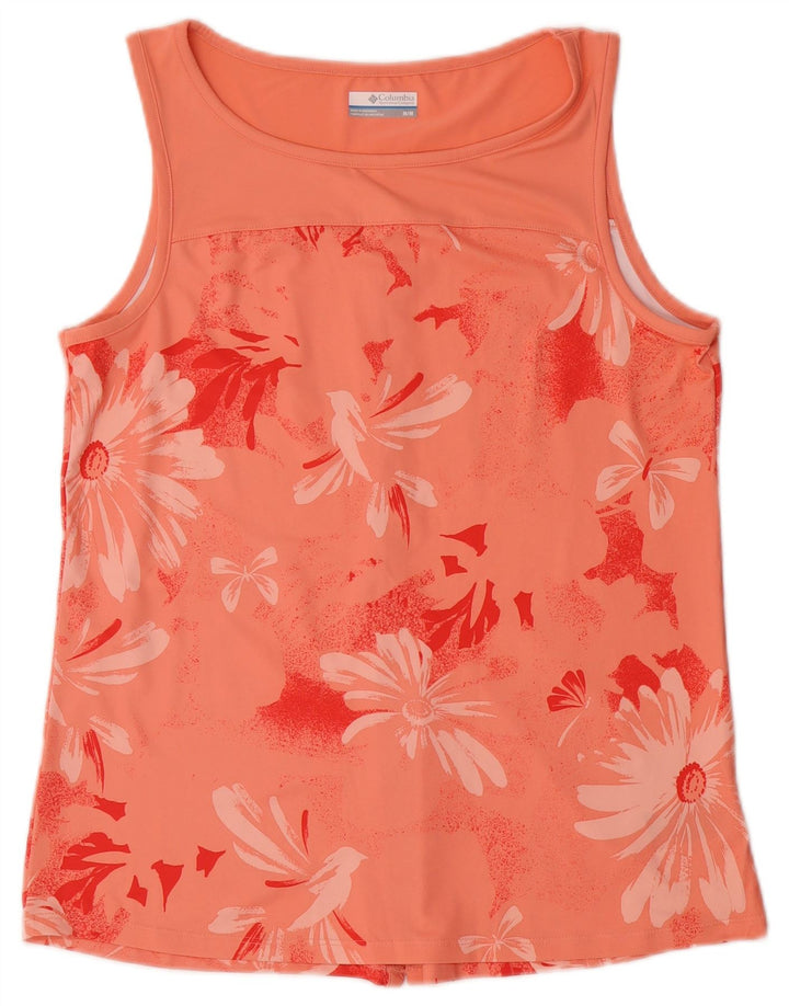 COLUMBIA Womens Graphic Vest Top UK 12 Medium Pink Floral Polyester