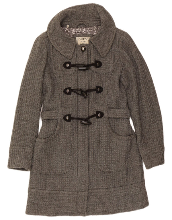 Guess Womens Duffle Coat UK 10 Small Grey Polyester