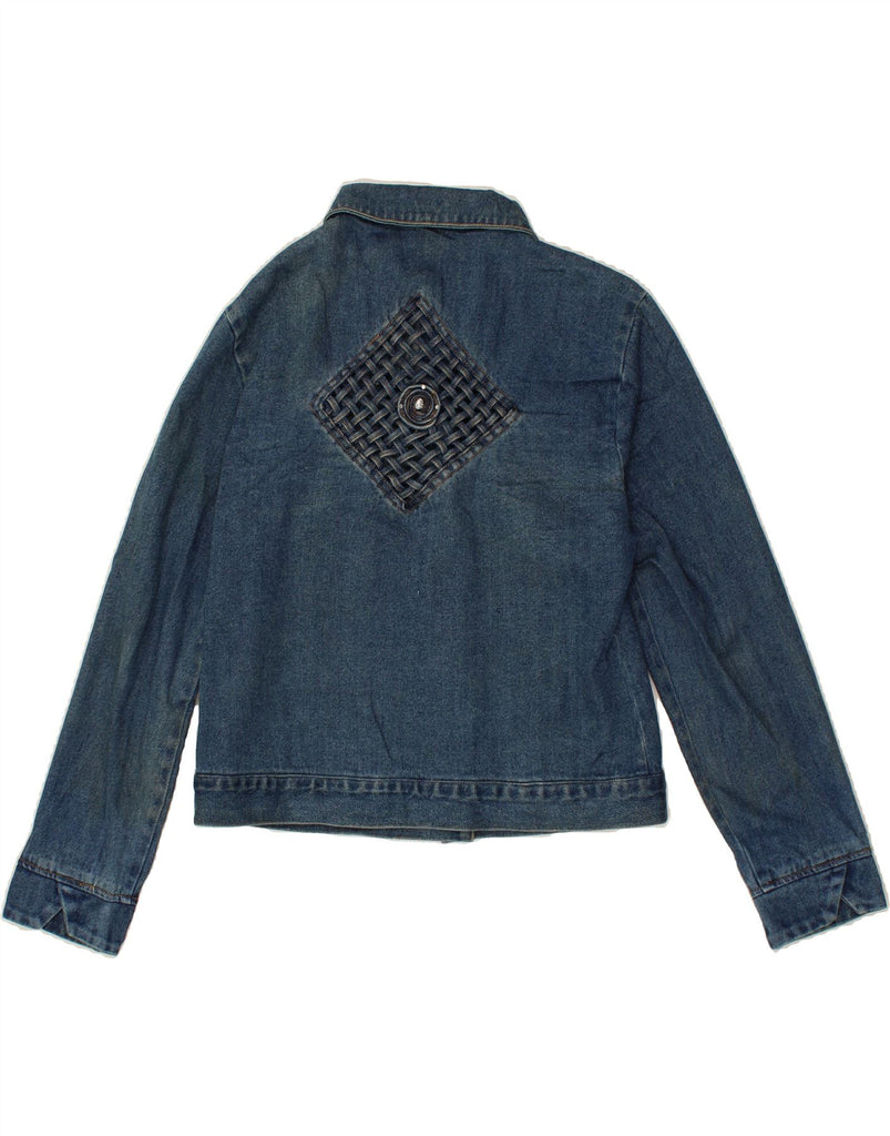 VINTAGE Womens Denim Jacket UK 12 Medium Blue Cotton Vintage Vintage and Second-Hand Vintage from Messina Hembry 