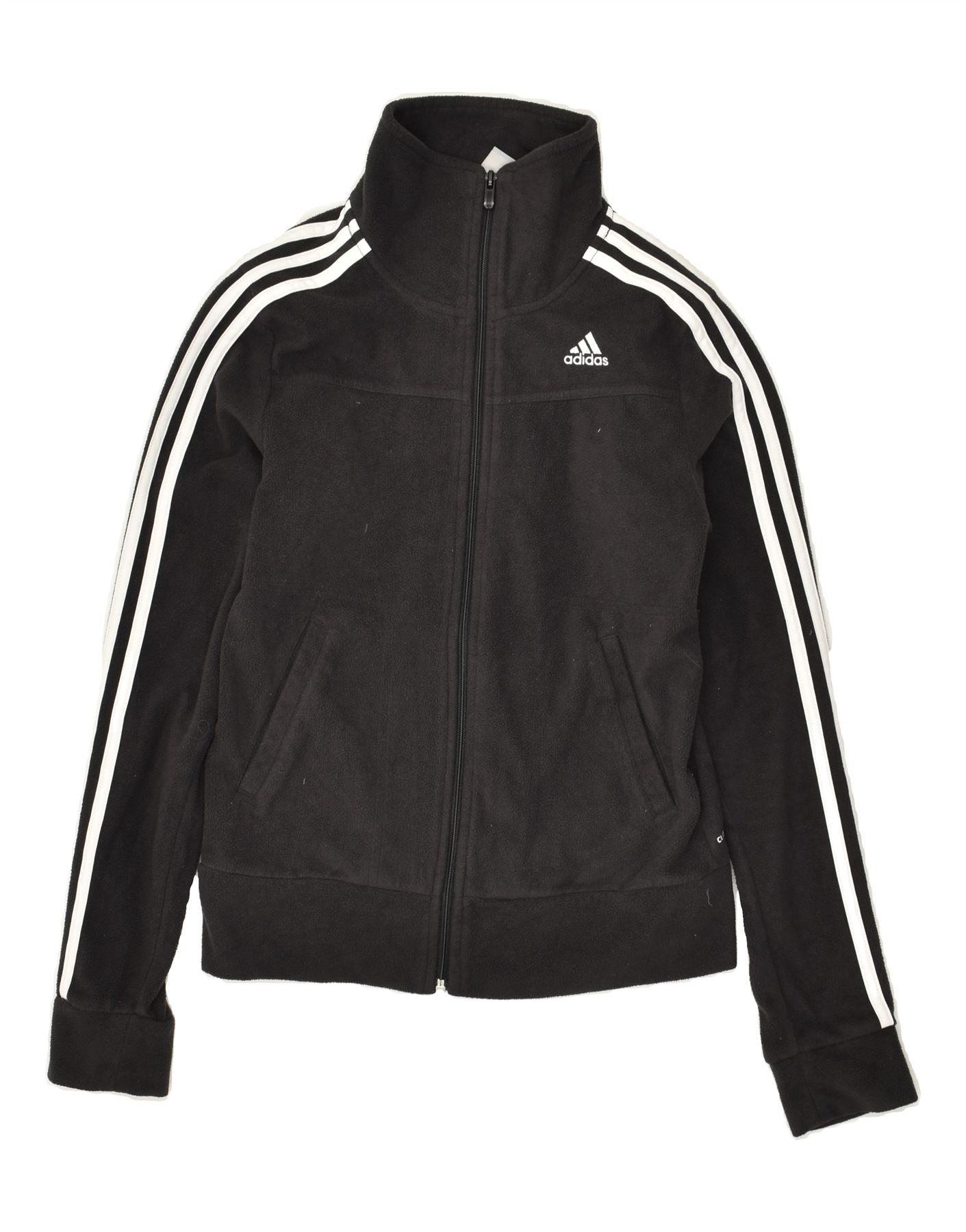 Adidas black best sale polyester fleece jacket