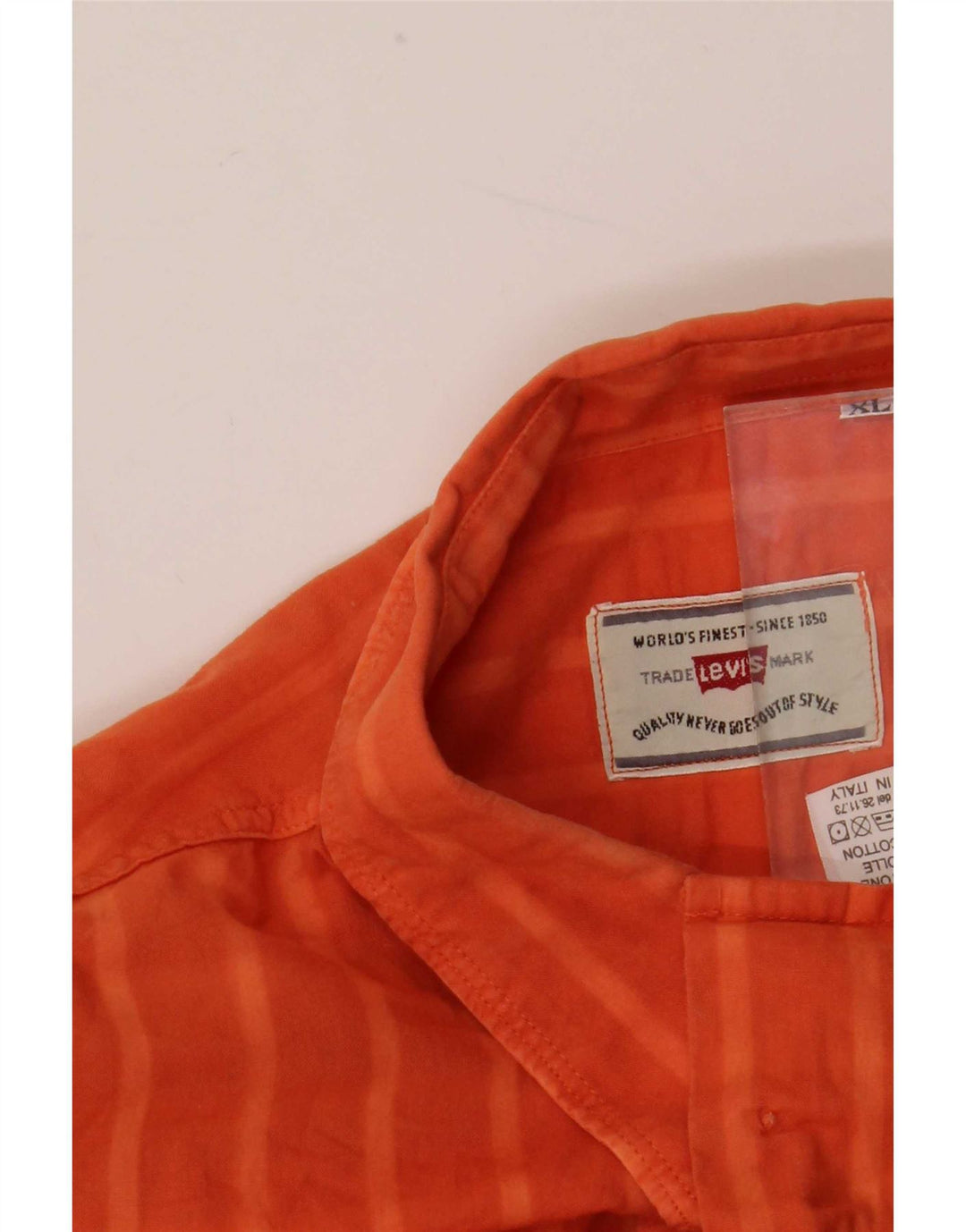 Levi's Mens Shirt XL Orange Check Cotton