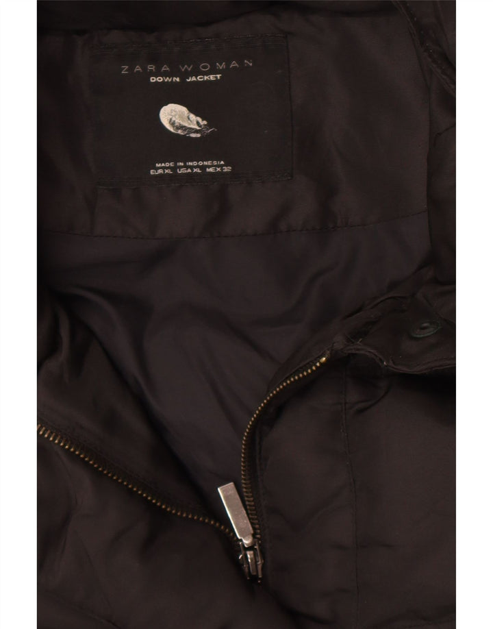 Zara Womens Padded Coat UK 18 XL Black