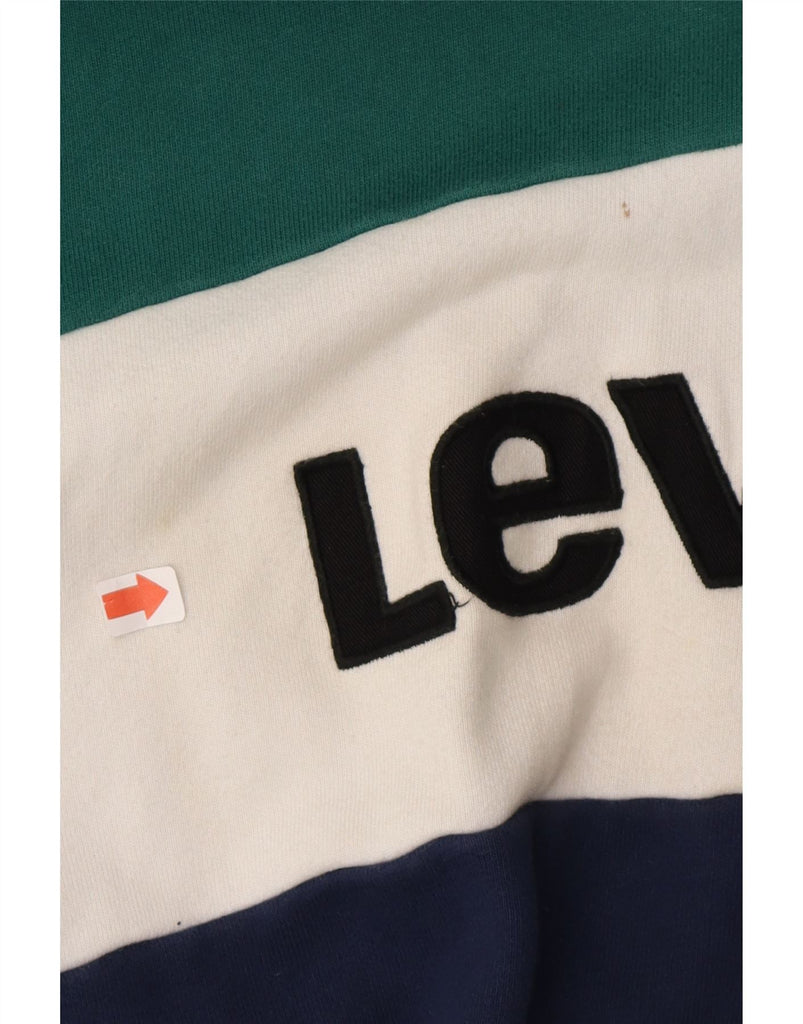 LEVI'S Womens Oversized Graphic Hoodie Jumper UK 10 Small Multicoloured Vintage Levi's and Second-Hand Levi's from Messina Hembry 
