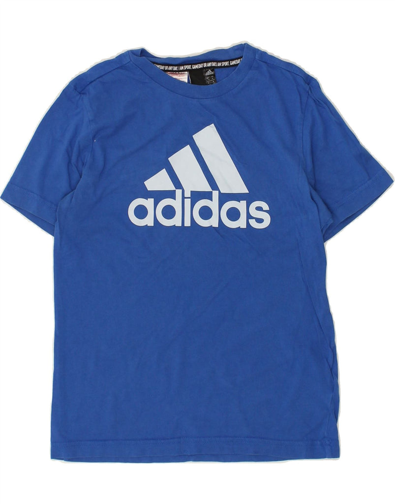 ADIDAS Boys Graphic T-Shirt Top 11-12 Years Blue Cotton | Vintage Adidas | Thrift | Second-Hand Adidas | Used Clothing | Messina Hembry 