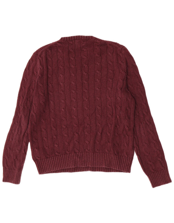Polo Ralph Lauren Mens Crew Neck Jumper Sweater Small Maroon Cotton