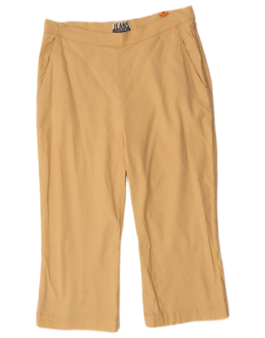 Iceberg Womens Capri Trousers IT 44 Medium W30 L19 Beige Linen