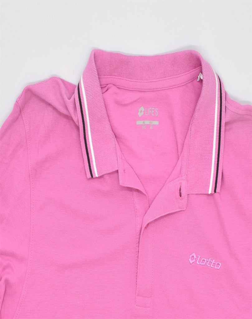 LOTTO Mens Polo Shirt 2XL Pink Cotton | Vintage | Thrift | Second-Hand | Used Clothing | Messina Hembry 